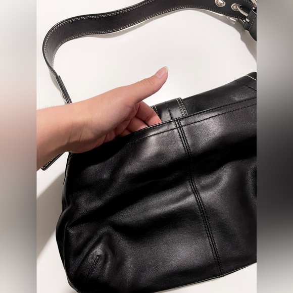 Coach Soho Pleated Buckle Shoulder Bag in Metallic Black - Picture 7 of 12